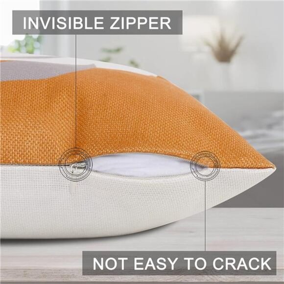 Modern Abstract Boho Throw Pillow Covers 18x18Set of 4Burnt Orange Pillow Covers - Picture 5 of 6